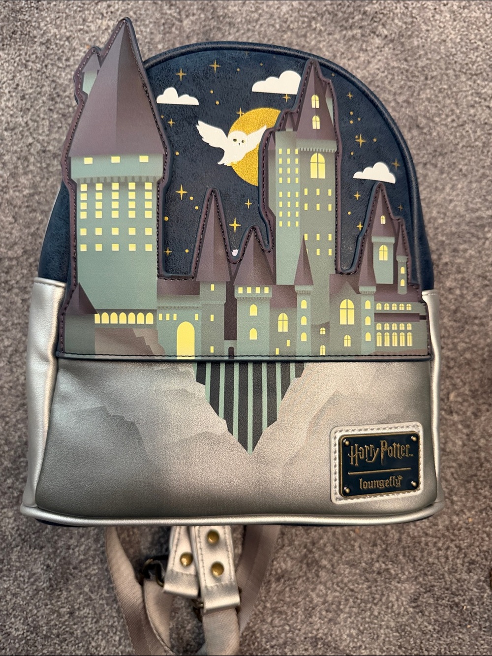 Loungefly Harry Potter Silver & Navy Hogwarts Castle Mini Backpack